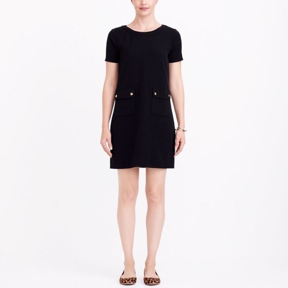 J. Crew Black Short Sleeve Shift Dress Size 6
